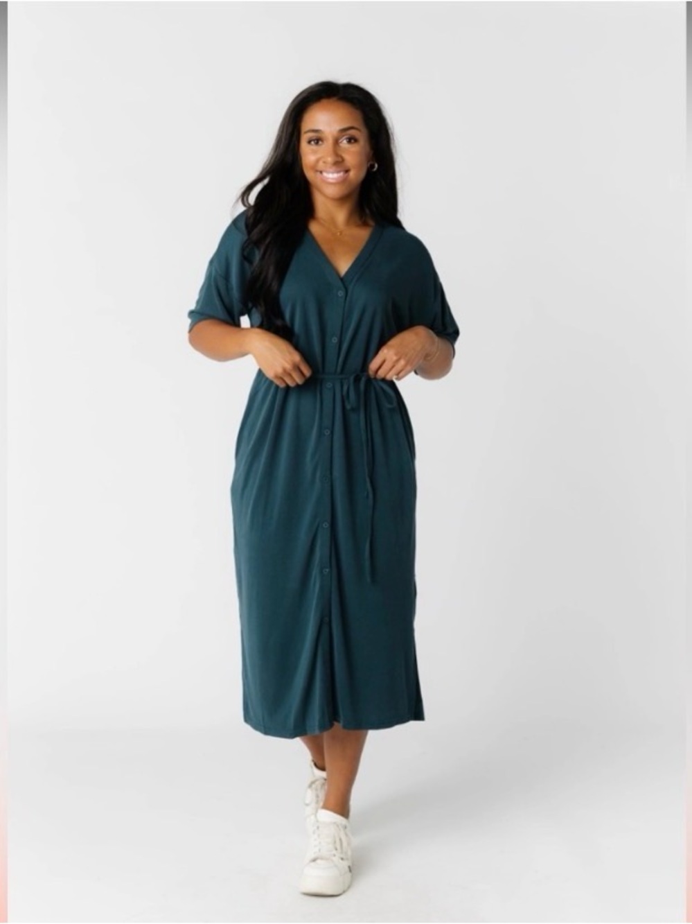 Called to Surf Button Down Midi Dress Size Small